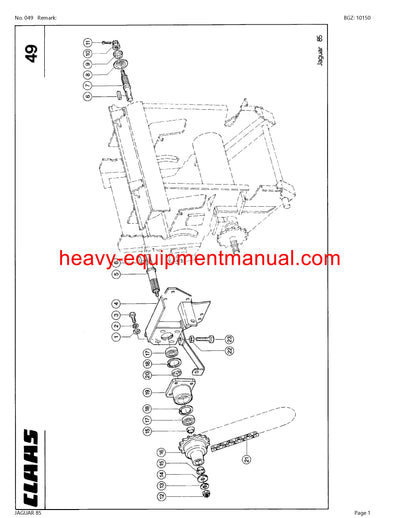 PDF Claas 85 Jaguar Forage Harvester Parts Manual