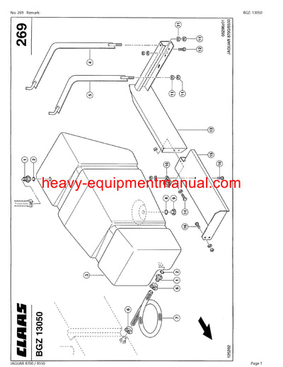 CLAAS JAGUAR 8700 8550 FORAGE HARVESTER PARTS CATALOG MANUAL