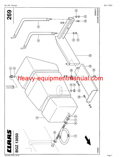 PDF Claas 8700/ 8550 Jaguar Forage Harvester Parts Manual