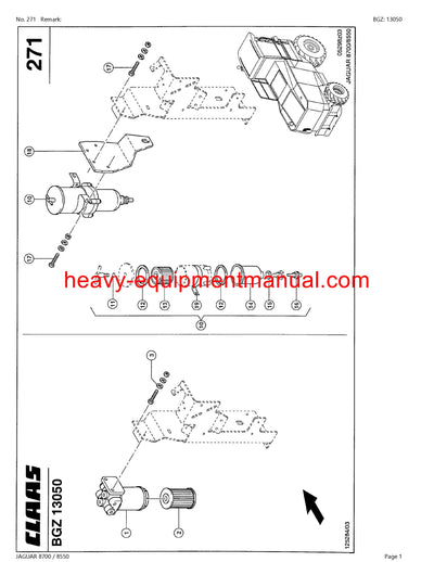 PDF Claas 8700/ 8550 Jaguar Forage Harvester Parts Manual