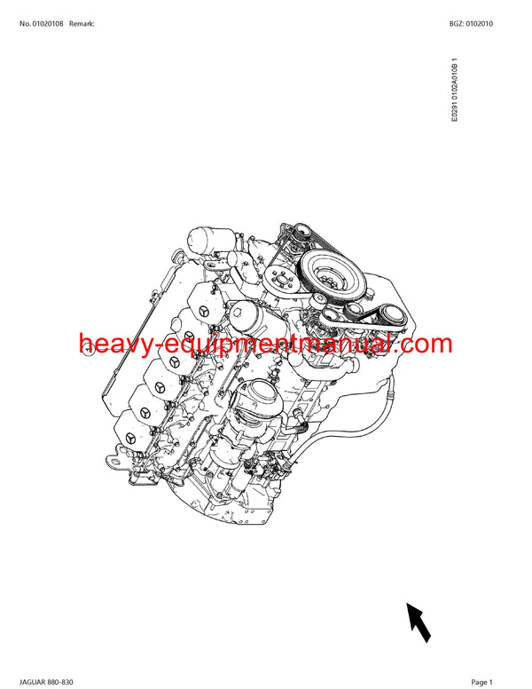 CLAAS JAGUAR 880-830 FORAGE HARVESTER PARTS CATALOG MANUAL