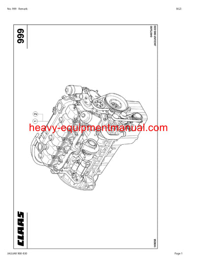 PDF Claas 900 - 830 Jaguar Forage Harvester Parts Manual