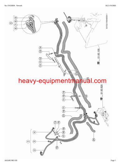 CLAAS JAGUAR 980-930 FORAGE HARVESTER PARTS CATALOG MANUAL (SN: 49400011-42499999)