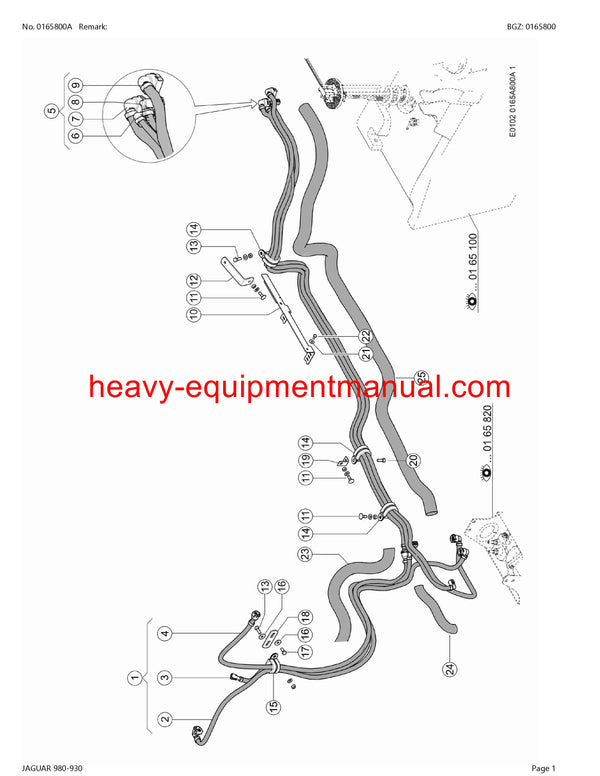 CLAAS JAGUAR 980-930 FORAGE HARVESTER PARTS CATALOG MANUAL (SN: 49700001-49799999)