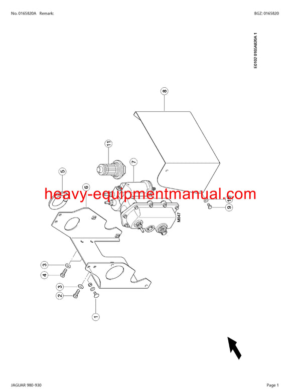 CLAAS JAGUAR 980-930 FORAGE HARVESTER PARTS CATALOG MANUAL (SN: 49700001-49799999)