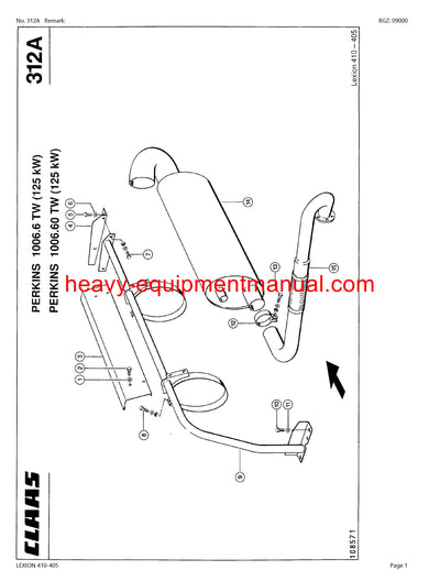 CLAAS LEXION 410-405 COMBINE PARTS CATALOG MANUAL