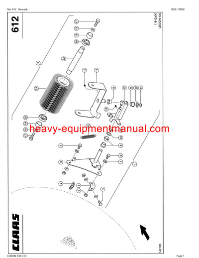 PDF Claas 430 - 410 Lexion Combine Parts Manual