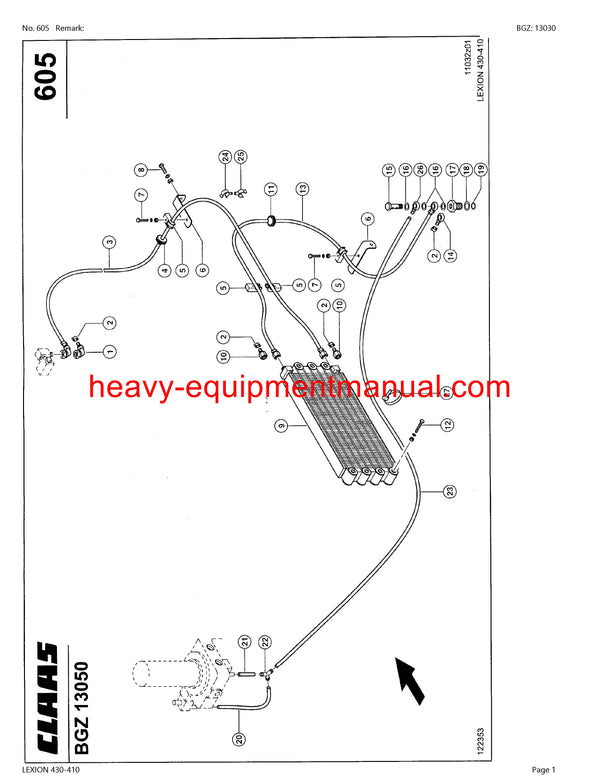 PDF Claas 430 - 410 Lexion Combine Parts Manual