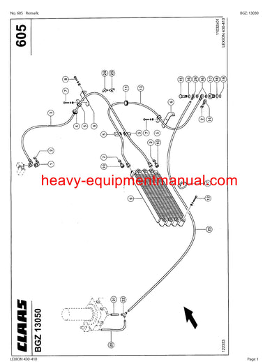 CLAAS LEXION 430-410 COMBINE PARTS CATALOG MANUAL
