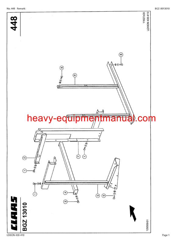 PDF Claas 430 - 410 Lexion Combine Parts Manual