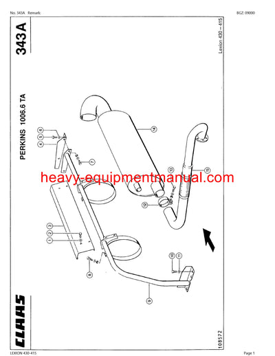 CLAAS LEXION 430-415 COMBINE PARTS CATALOG MANUAL