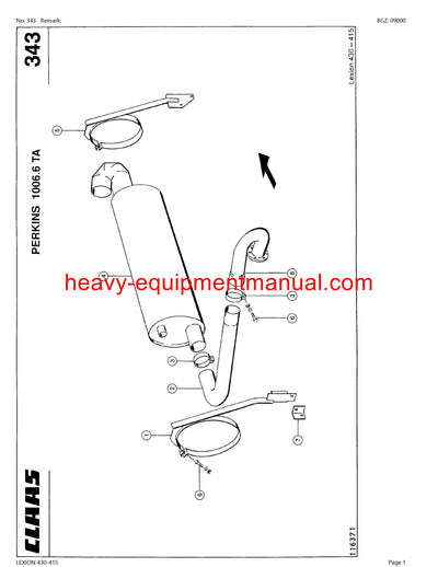 CLAAS LEXION 430-415 COMBINE PARTS CATALOG MANUAL