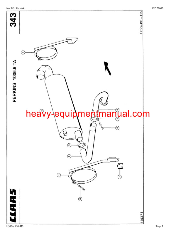 CLAAS LEXION 430-415 COMBINE PARTS CATALOG MANUAL