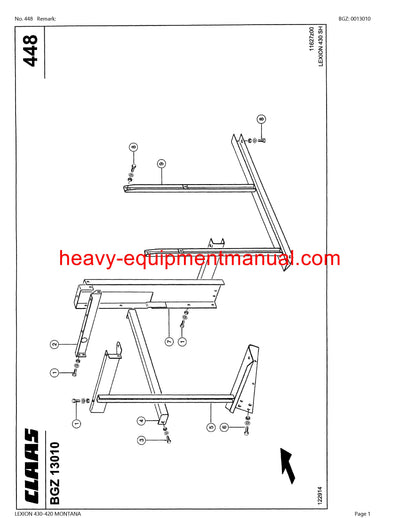 PDF Claas 430 - 420 Lexion Montana Combine Parts Manual