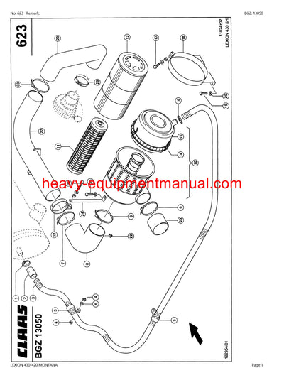 PDF Claas 430 - 420 Lexion Montana Combine Parts Manual