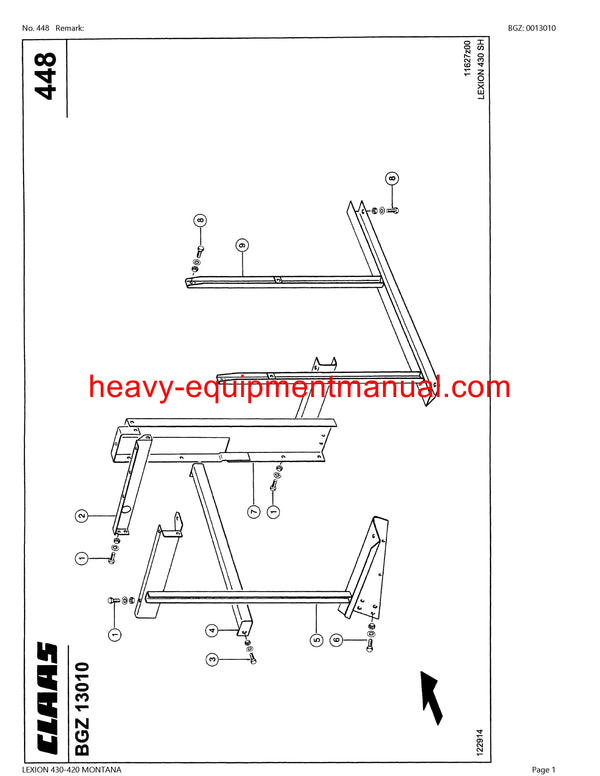 PDF Claas 430 - 420 Lexion Montana Combine Parts Manual