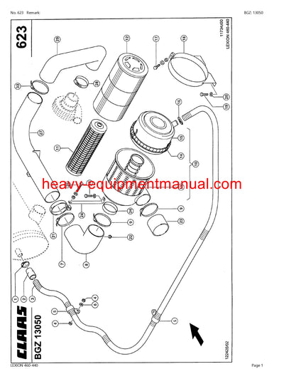 PDF Claas 460 - 440 Lexion Combine Parts Manual