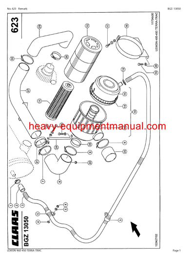 PDF Claas 460 - 450 Lexion Terra-trac Combine Parts Manual