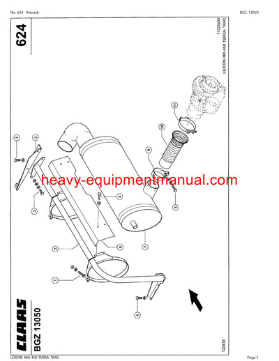 PDF Claas 460 - 450 Lexion Terra-trac Combine Parts Manual