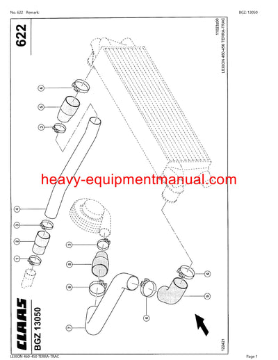 CLAAS LEXION 460-450 TERRA-TRAC COMBINE PARTS CATALOG MANUAL (SN: 45700011-45799999)