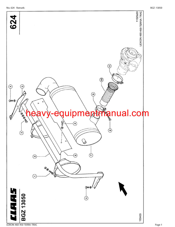 PDF Claas 460 - 450 Lexion Terra-trac Combine Parts Manual