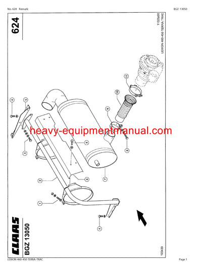 CLAAS LEXION 460-450 TERRA-TRAC COMBINE PARTS CATALOG MANUAL (SN: 54700011-54799999)