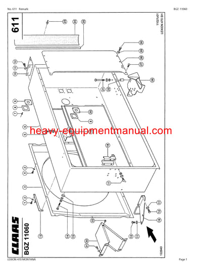PDF Claas 470 Lexion Montana Combine Parts Manual