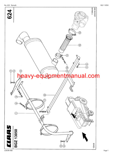 PDF Claas 480 Lexion Combine Parts Manual