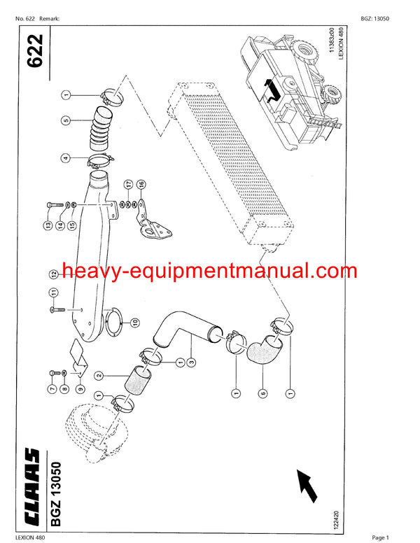 CLAAS LEXION 480 COMBINE PARTS CATALOG MANUAL (SN: 4600001-46699999)