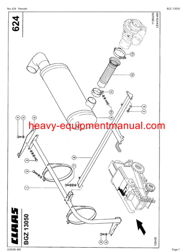 CLAAS LEXION 480 COMBINE PARTS CATALOG MANUAL (SN: 54600011-54699999)