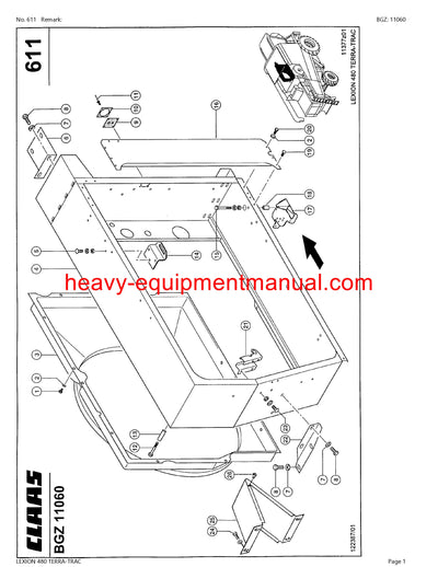 CLAAS LEXION 480 TERRA-TRAC COMBINE PARTS CATALOG MANUAL (SN: 46800011-46899999)
