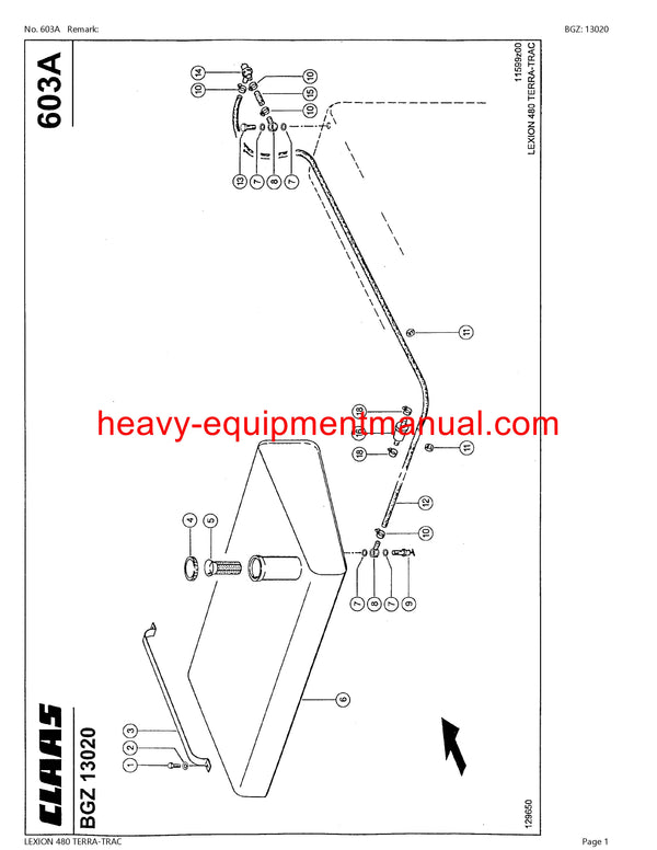 PDF Claas 480 Lexion Terra-trac Combine Parts Manual