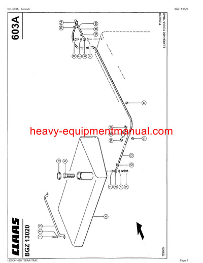 CLAAS LEXION 480 TERRA-TRAC COMBINE PARTS CATALOG MANUAL (SN: 46800011-46899999)