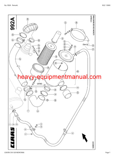 PDF Claas 530 - 520 Lexion Montana Combine Parts Manual