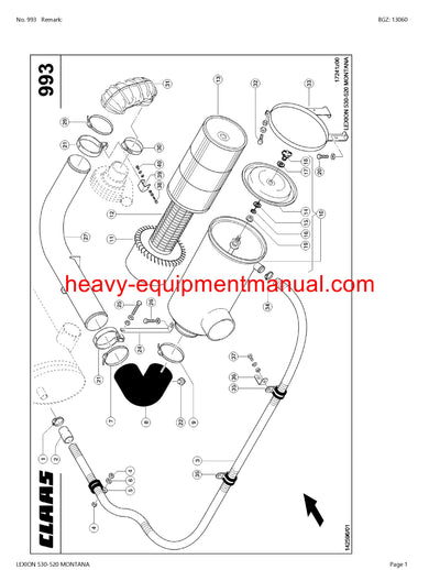 PDF Claas 530 - 520 Lexion Montana Combine Parts Manual