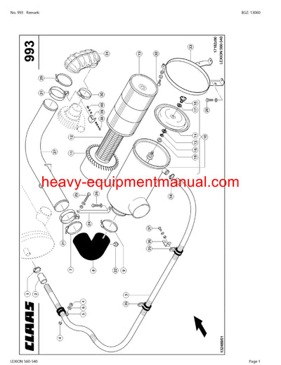 PDF Claas 560 - 540 Lexion Combine Parts Manual
