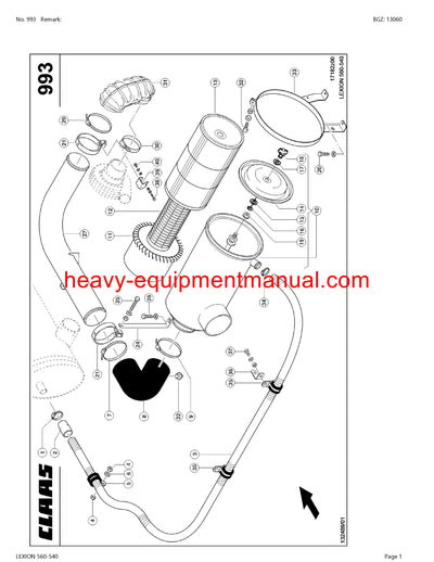 CLAAS LEXION 560-540 COMBINE PARTS CATALOG MANUAL