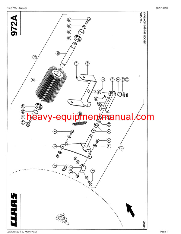 PDF Claas 560 - 550 Lexion Montana Combine Parts Manual