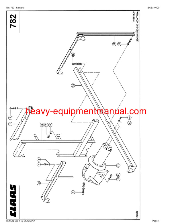 PDF Claas 560 - 550 Lexion Montana Combine Parts Manual