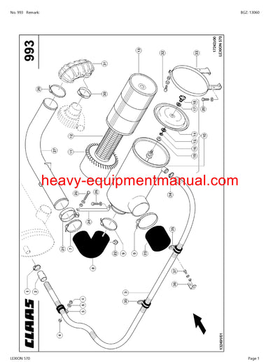 CLAAS LEXION 570 COMBINE PARTS CATALOG MANUAL