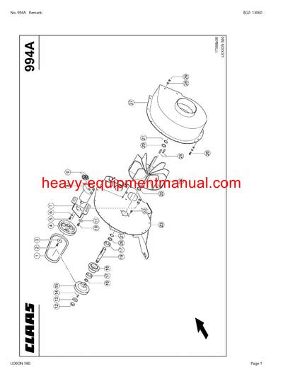 PDF Claas 580 Lexion Combine Parts Manual