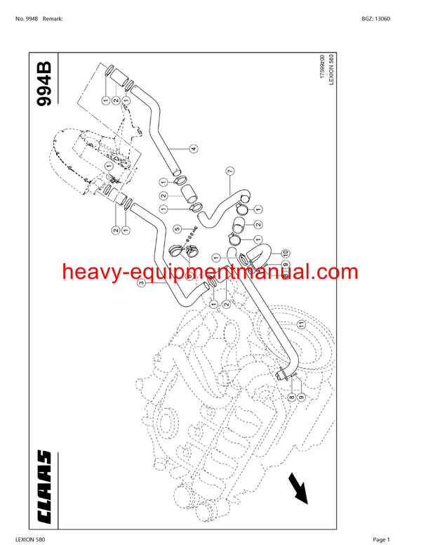 PDF Claas 580 Lexion Combine Parts Manual