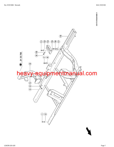 CLAAS LEXION 630-620 COMBINE PARTS CATALOG MANUAL (SN: C5300011-C5399999)