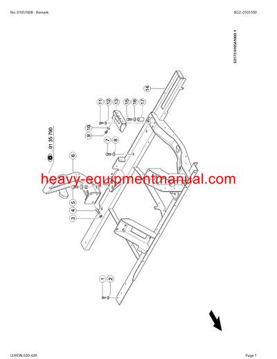 PDF Claas 630 - 620 Lexion Combine Parts Manual