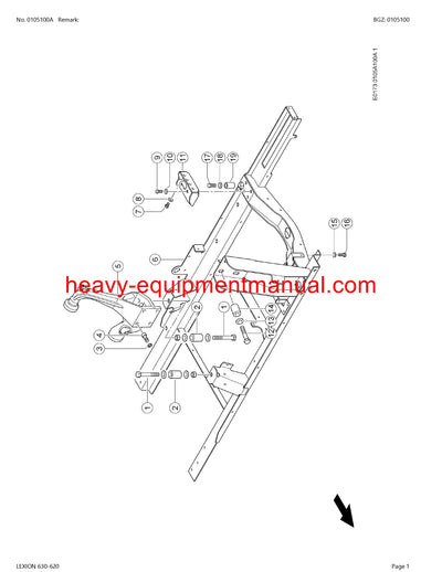 CLAAS LEXION 630-620 COMBINE PARTS CATALOG MANUAL (SN: C5300011-C5399999)