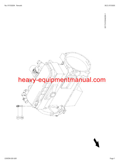CLAAS LEXION 630-620 COMBINE PARTS CATALOG MANUAL (SN: C5300011-C5399999)