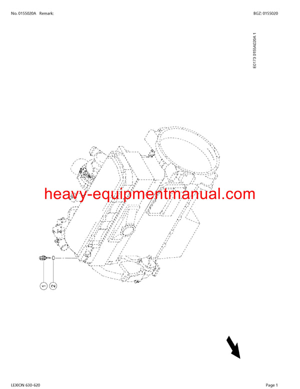 CLAAS LEXION 630-620 COMBINE PARTS CATALOG MANUAL (SN: C5300011-C5399999)