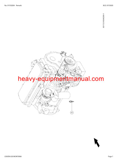 CLAAS LEXION 630 MONTANA COMBINE PARTS CATALOG MANUAL