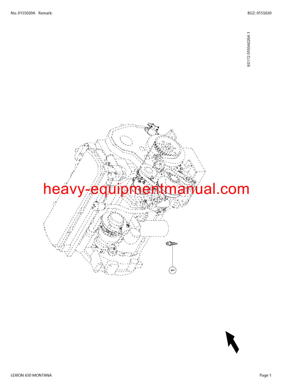 CLAAS LEXION 630 MONTANA COMBINE PARTS CATALOG MANUAL