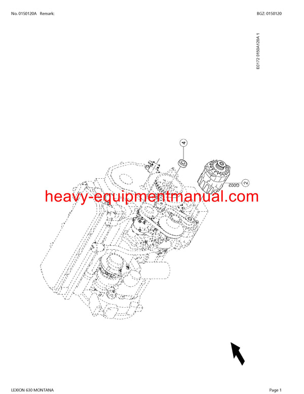 CLAAS LEXION 630 MONTANA COMBINE PARTS CATALOG MANUAL